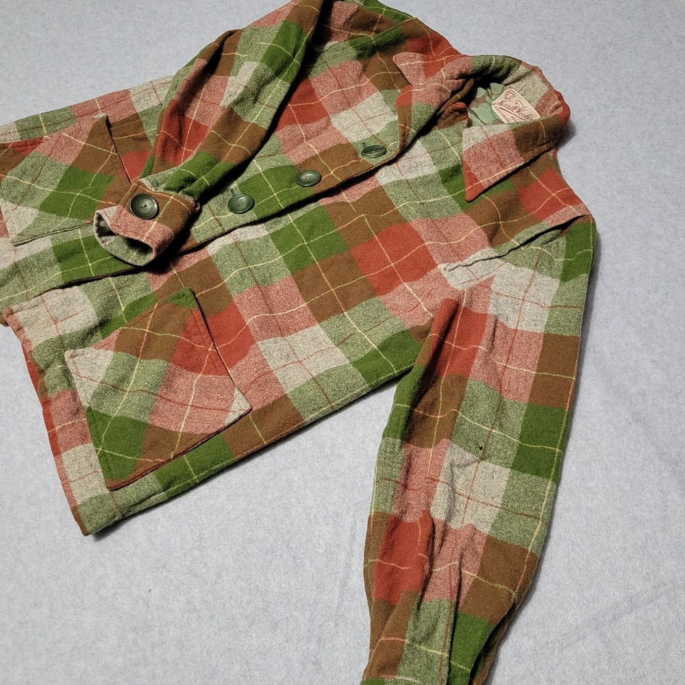 Vintage 1950s Merrill Woolens 49er-Style Plaid 100% Virgin Wool Jacket *READ*
